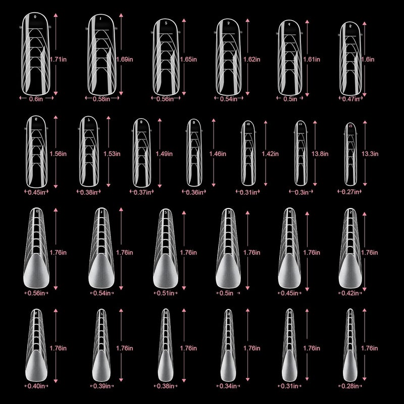 BOMOQING 288 Poly Nail Gel Forms Set - Full Cover Dual Forms With Slip Solution for Acrylic Nails, 8 Types 4 Styles 12 Sizes Sticker Silicone for Manicure Extension - Image 5